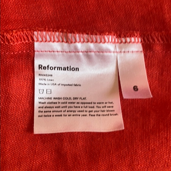 Reformation Coral Orange Linen Mini Dress - Picture 9 of 9